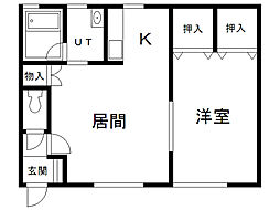 ノーブル2003 1LDKの間取図画像