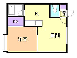 アルペジオ 1DKの間取図画像