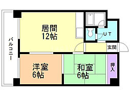 7条ビル7条レジデンス 2LDKの間取図画像