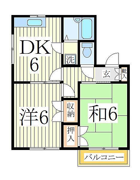 千葉県柏市松ケ崎(賃貸アパート2DK・1階・41.40㎡)の写真 その2