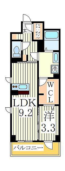 サンクレージュII ｜千葉県流山市東深井(賃貸マンション1LDK・2階・37.78㎡)の写真 その2