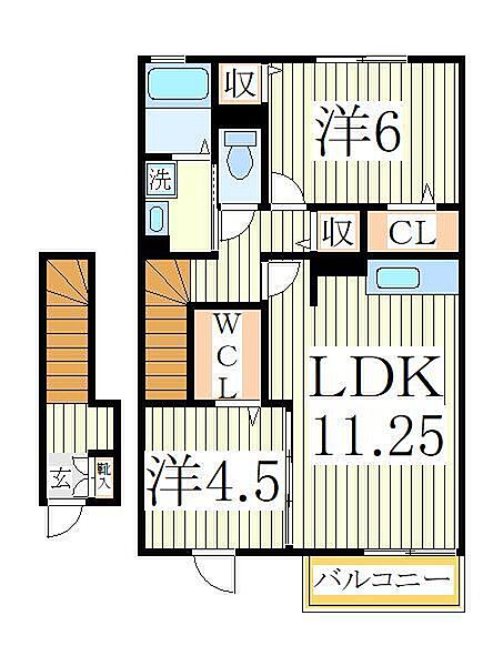 千葉県柏市手賀の杜5丁目(賃貸アパート2LDK・2階・59.46㎡)の写真 その2