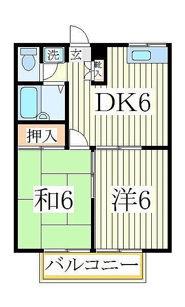 千葉県我孫子市船戸1丁目(賃貸アパート2DK・2階・37.26㎡)の写真 その2