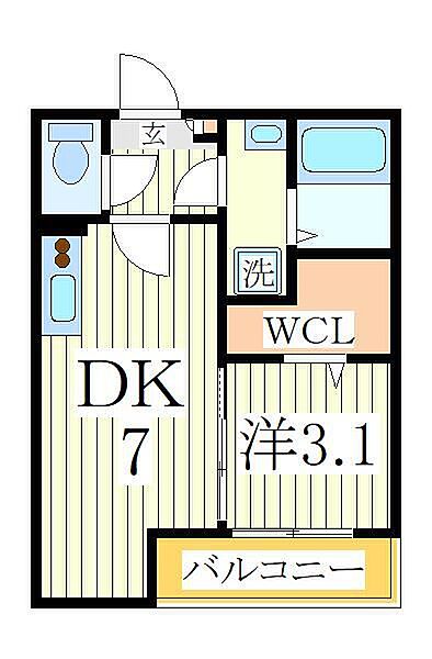 千葉県流山市鰭ヶ崎(賃貸アパート1DK・1階・27.13㎡)の写真 その2