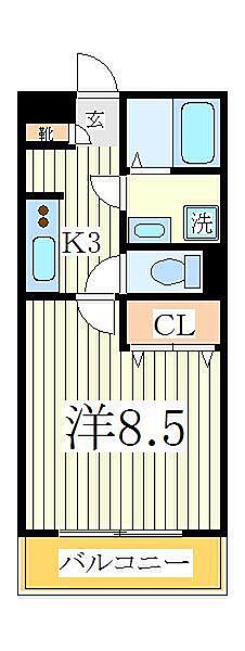 アムールＰＯＰＯ ｜千葉県流山市東初石3丁目(賃貸アパート1K・1階・26.08㎡)の写真 その2