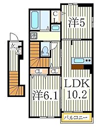 シャルマン　コリーヌ 1階2LDKの間取り