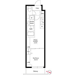 AZEST 志村三丁目II 4階1DKの間取り
