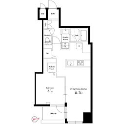 グローバン板橋 1LDKの間取図画像