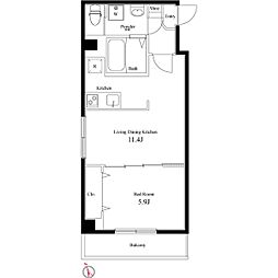 ラヴィエント浅草言問 1LDKの間取図画像