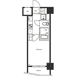 スクエア渋谷 1Kの間取図画像