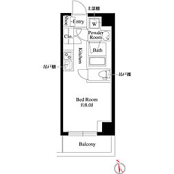 グリシーナ横浜桜木町 ワンルームの間取図画像