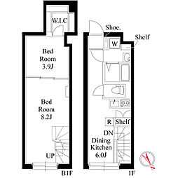 ヴィスタ阿佐ヶ谷S 2DKの間取図画像