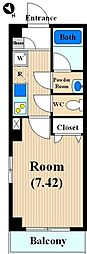 23house 1Kの間取図画像
