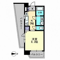 ヴィラフェリーチェ 1Kの間取図画像
