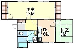 Brillo牛田 2DKの間取図画像