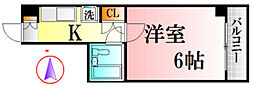 コーポ吉村 1Kの間取図画像