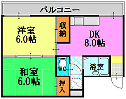 坪石ビル 2DKの間取図画像
