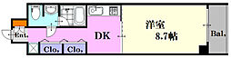 新白島東亜ビル 1DKの間取図画像