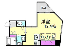 国泰寺Mビル ワンルームの間取図画像