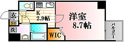 グラビスコート広島駅前通り 1Kの間取図画像