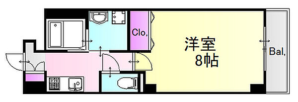 広島県広島市中区舟入本町(賃貸マンション1K・6階・28.05㎡)の写真 その2