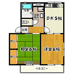 シティハイムグランネール 2DKの間取図画像