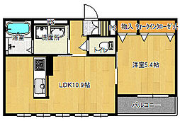 プルミエプラッツ 1LDKの間取図画像