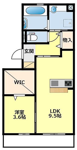 愛知県みよし市三好町荒池(賃貸アパート1LDK・1階・39.77㎡)の写真 その2