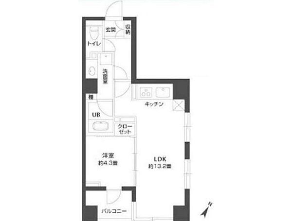 東京都中央区湊３丁目(賃貸マンション1LDK・2階・42.91㎡)の写真 その2