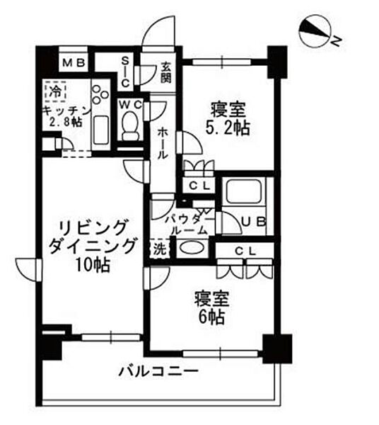 東京都世田谷区深沢７丁目(賃貸マンション2LDK・3階・55.51㎡)の写真 その2