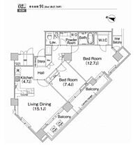 東京都千代田区二番町（賃貸マンション2LDK・13階・90.24㎡） その2