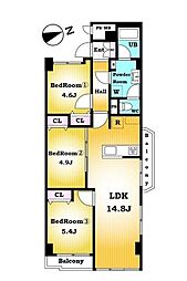 ジュネシオン平井 3LDKの間取図画像