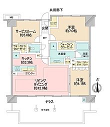 ARTBLANC武蔵新田 2SLDKの間取図画像