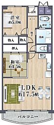 メゾン水無瀬5号棟 2LDKの間取図画像