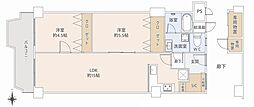 メガロコープ茨木 2LDKの間取図画像
