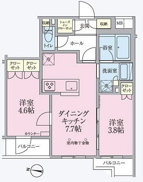 ＡＲＫＭＡＲＫ練馬 ｜東京都練馬区豊玉北6丁目(賃貸マンション2DK・1階・40.28㎡)の写真 その2