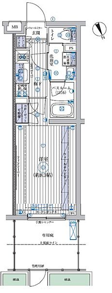 ブライズ高井戸ＤＵＥ 105｜東京都杉並区高井戸西1丁目(賃貸マンション1K・1階・25.96㎡)の写真 その2