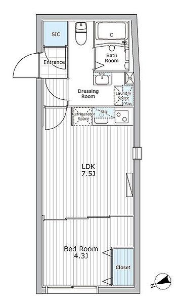 レジデンス市谷仲之町 301｜東京都新宿区市谷仲之町(賃貸マンション1DK・3階・30.24㎡)の写真 その2