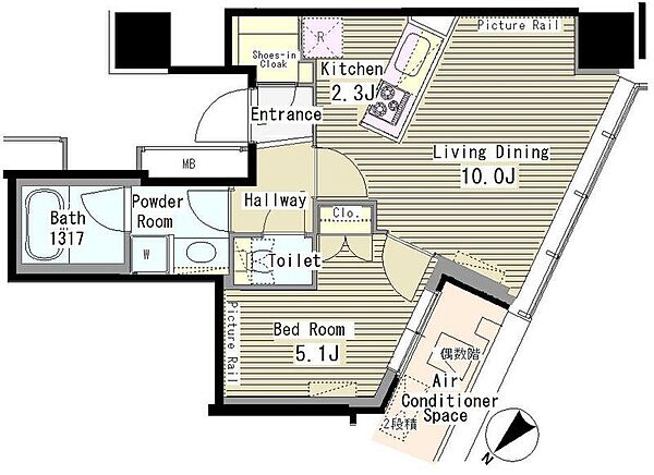 ＭＹ　ＴＯＷＥＲ　ＲＥＳＩＤＥＮＣＥ 1412｜東京都渋谷区代々木1丁目(賃貸マンション1LDK・14階・40.52㎡)の写真 その2