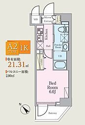 ＨＹ’ｓ　西横浜 2階1Kの間取り