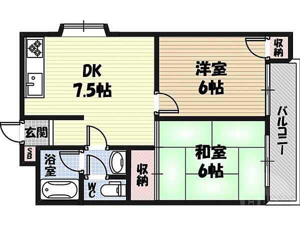 デイグラン大阪城EAST ｜大阪府大阪市城東区放出西3丁目(賃貸マンション2DK・5階・46.98㎡)の写真 その2