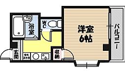 サンライフ 3階1Kの間取り
