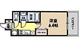 レオンコンフォート京橋 7階1Kの間取り