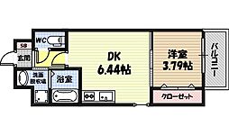 GRANSTEADY JOTOCHUO 8階1DKの間取り