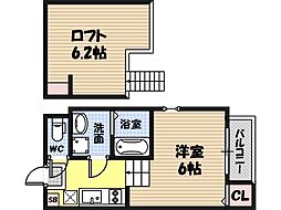 stage東中浜 2階1Kの間取り