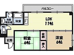 グローリーマンション 1LDKの間取図画像