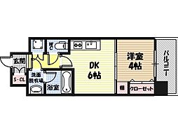 プレジオ城東中央 1DKの間取図画像