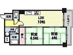 アーバンパーク関目 2LDKの間取図画像