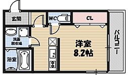 クライス横堤 ワンルームの間取図画像