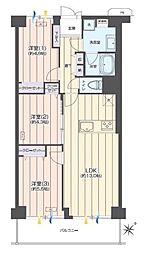 サニーハイツ梶が谷 3LDKの間取図画像